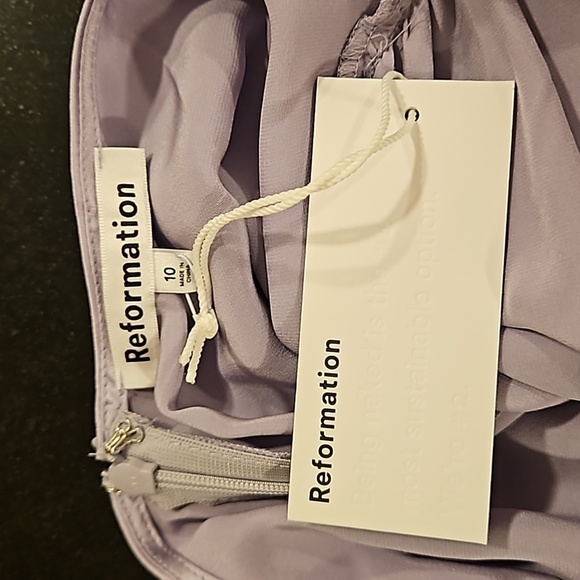 💕REFORMATION💕 Casette Silk Dress ~ Aura Lavender 10 NWT - Picture 12 of 15